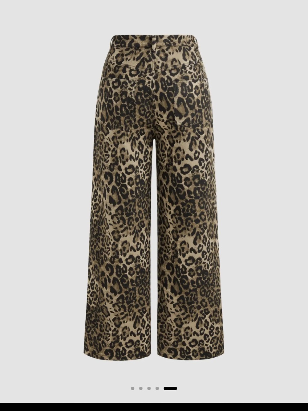 Leopard Print Wide-Leg Pants in Beige Black - Picture 2 of 8